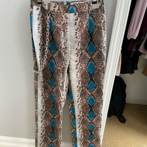 I.Am.Gia High Waisted Leather Snakeskin Pants